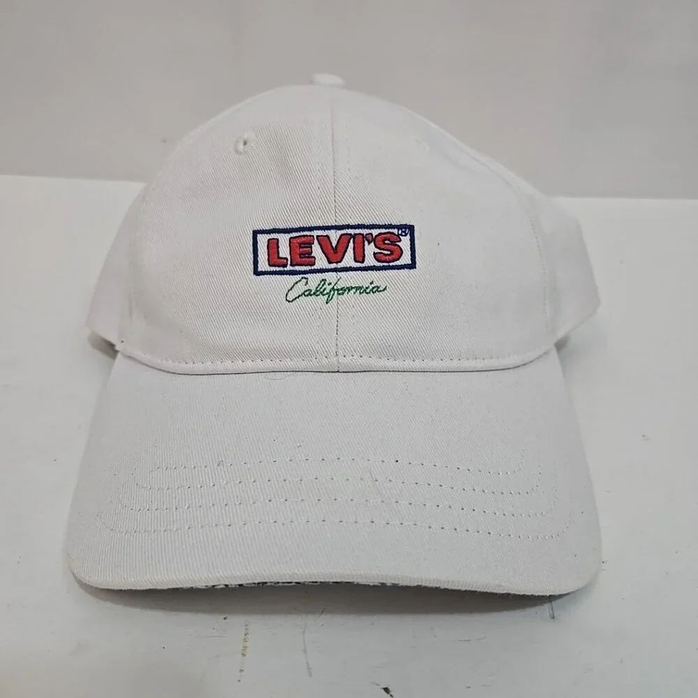 Levi's California Baseball Hat Adjustable Strapback Cap White Embroidered Logo